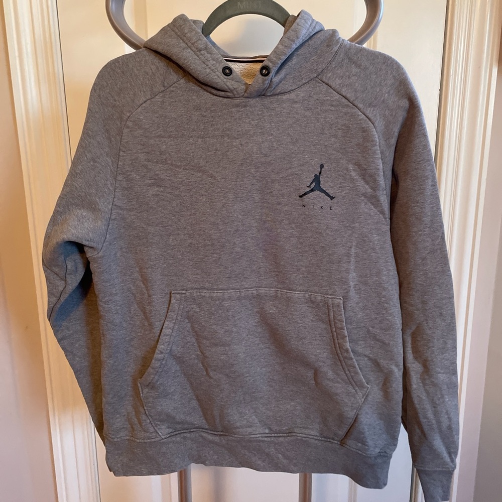Jordan Gray Hoodie with Bold Logo